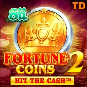 Tampilan layar permainan slot Fortune Coins 2 dengan simbol koin emas